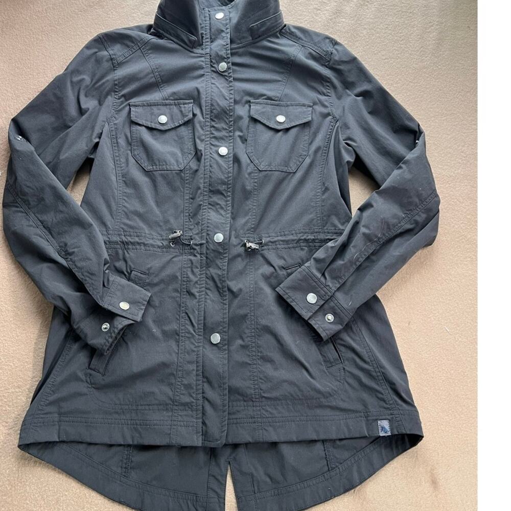 L.L. Bean Luna Black Windbreaker Jacket Rain Utility Coat Womens Size Small